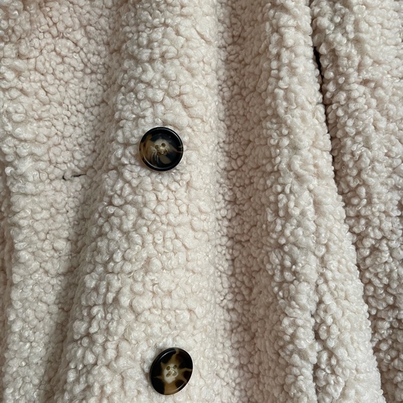 Jcrew double breasted teddy Sherpa topcoat size M - Picture 4 of 4